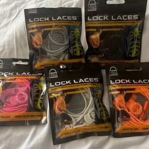 Orange, pink, black, white or gray lock laces